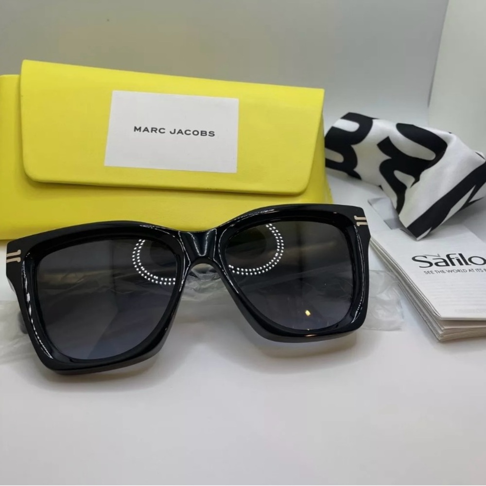 New Marc Jacobs MJ 1000/S Sunglasses Women Black Square 54mm New 100% Authentic